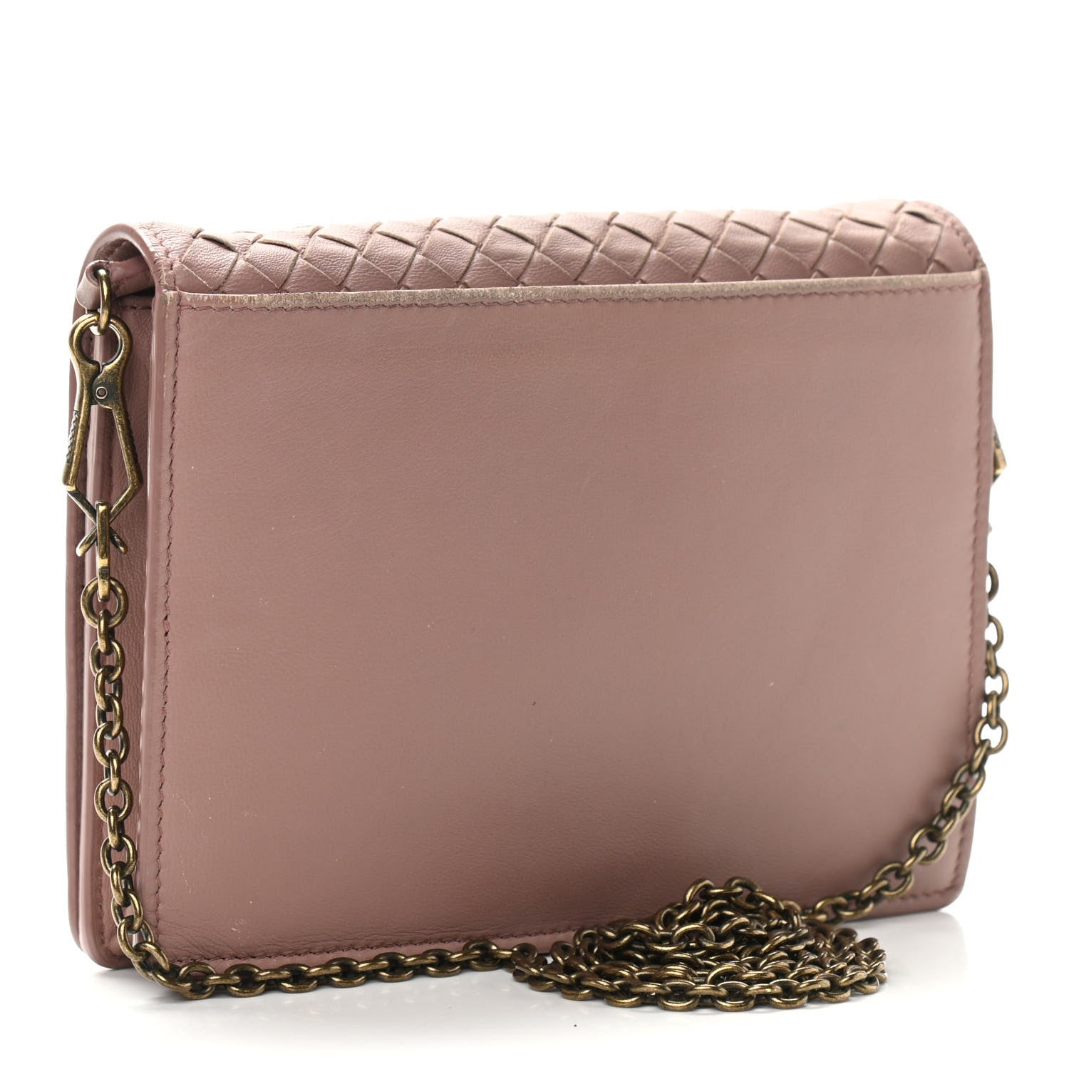 Bottega Veneta Nappa Intrecciato Chain Wallet Deco Rose 3 of 10