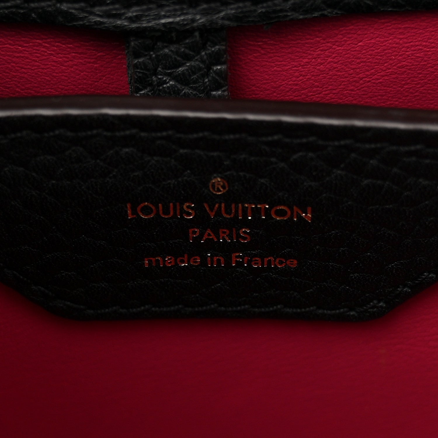 Louis Vuitton Taurillon Capucines MM Black Fuchsia 6 of 10