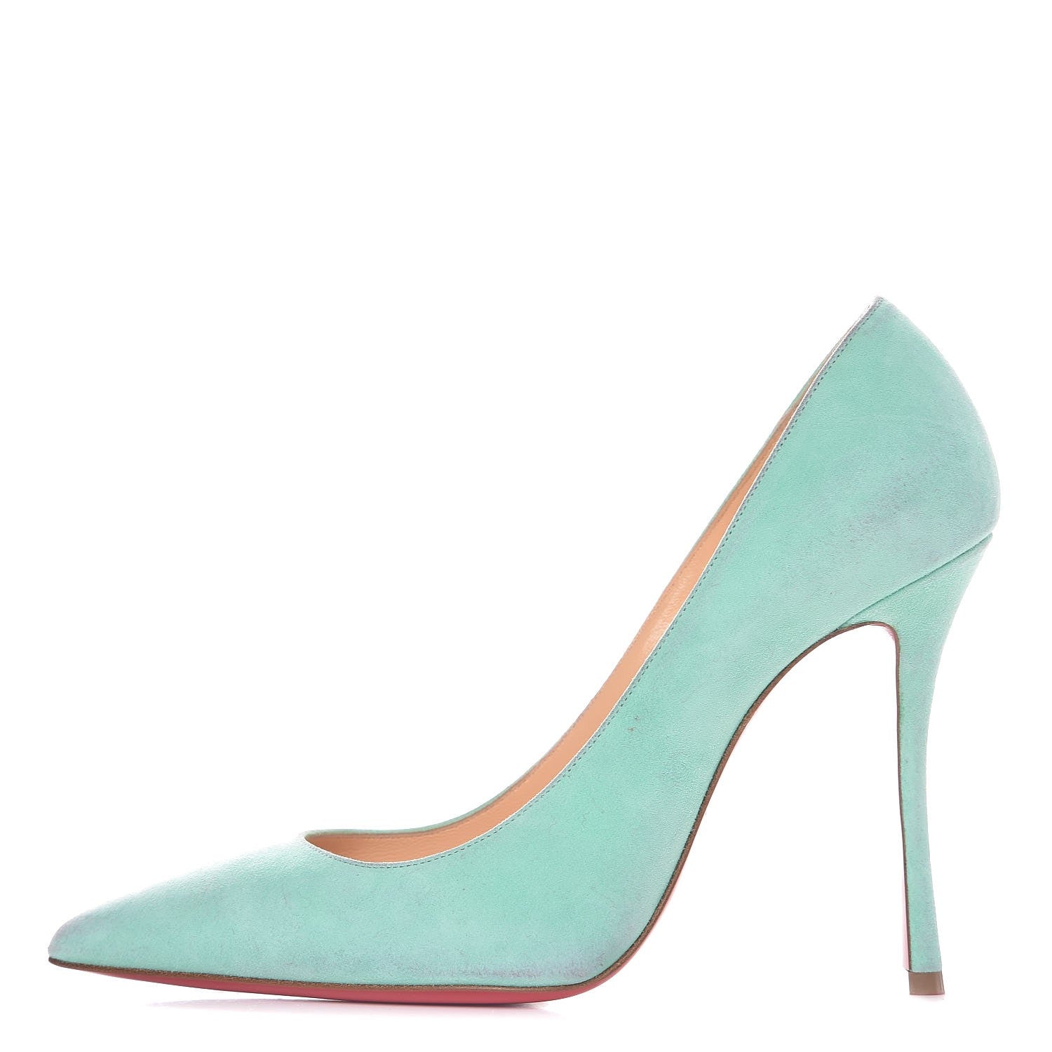 Christian Louboutin Suede Decoltish 100 Pumps 37 Opal 1 of 7