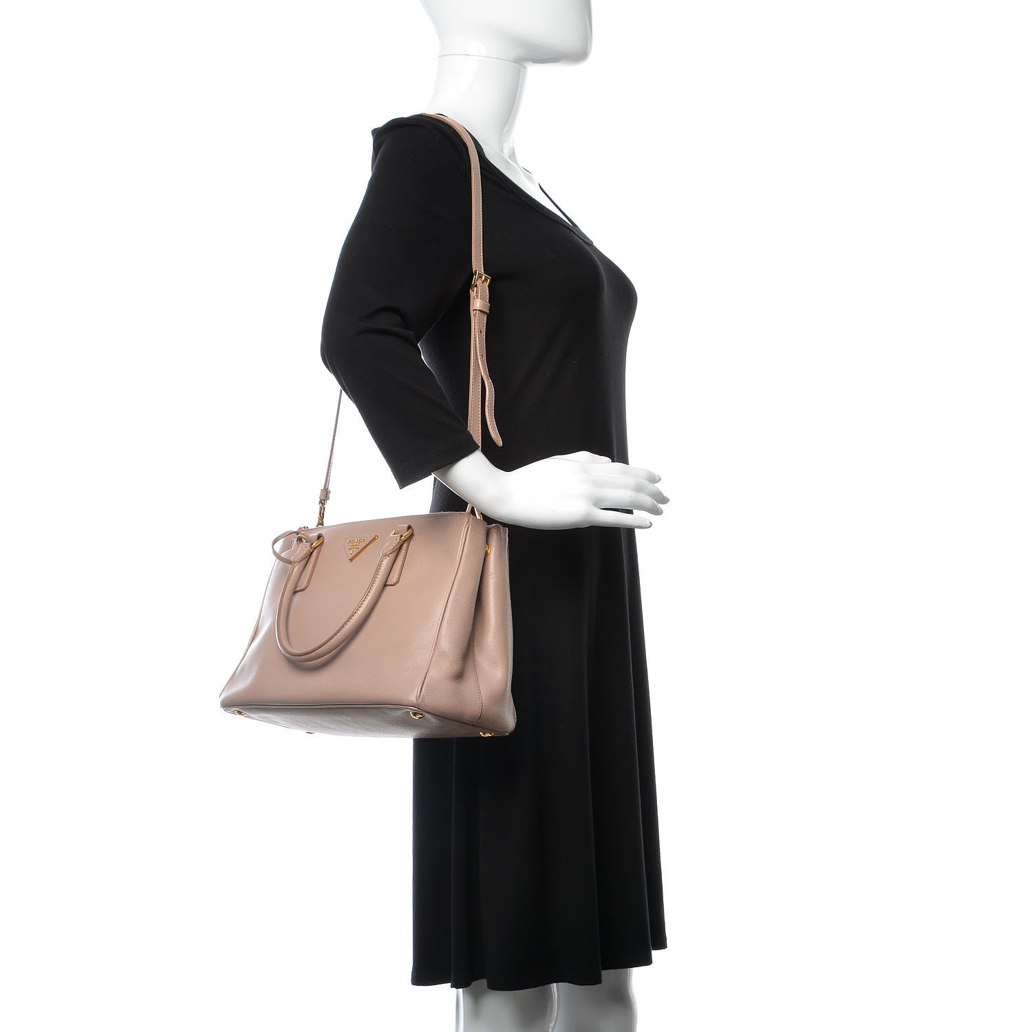 Prada Saffiano Small Galleria Double Zip Tote Cammeo 3 of 14