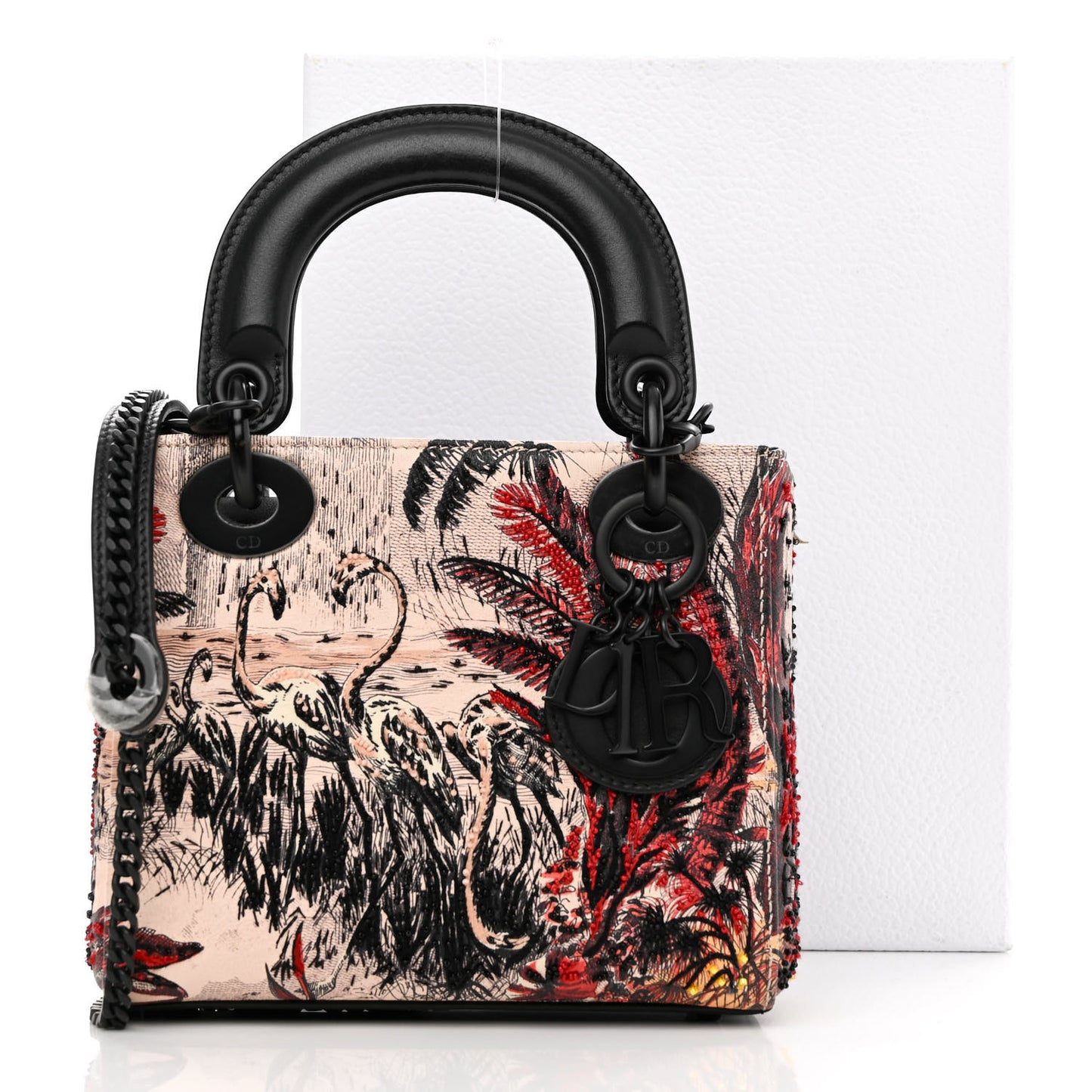 Canvas Embroidered Mini Lady Dior Multicolor