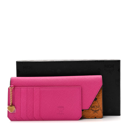 MCM Visetos Love Letter Long Flap Wallet Cognac Pink 8 of 8