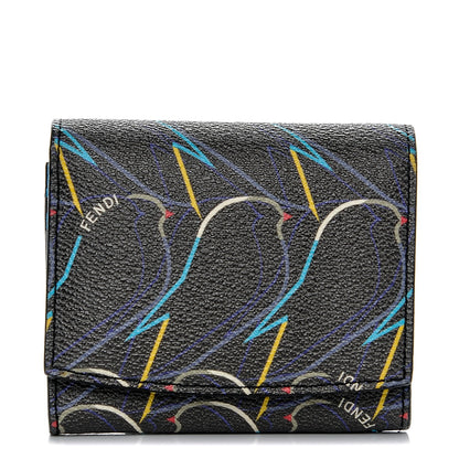 Fendi Vitello Elite QuTweet Compact Wallet Asfalto Multicolor 1 of 6