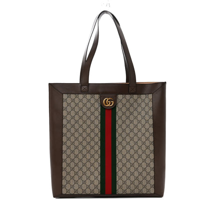 Gucci GG Supreme Monogram Web Large Ophidia Vertical Shopping Tote Brown 3 of 10