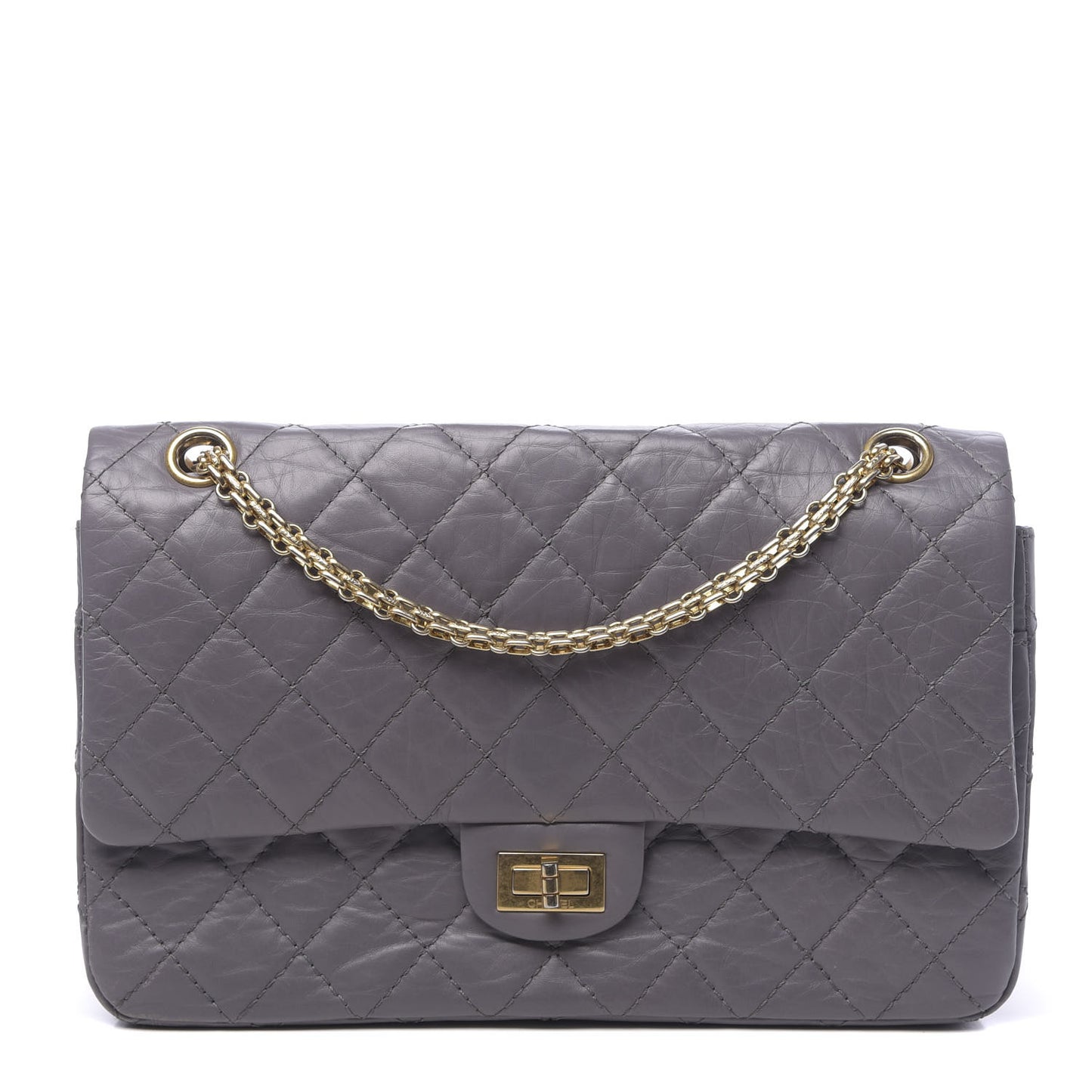 Aged Calfskin Quilted 2.55 Reissue 226 Flap Grey