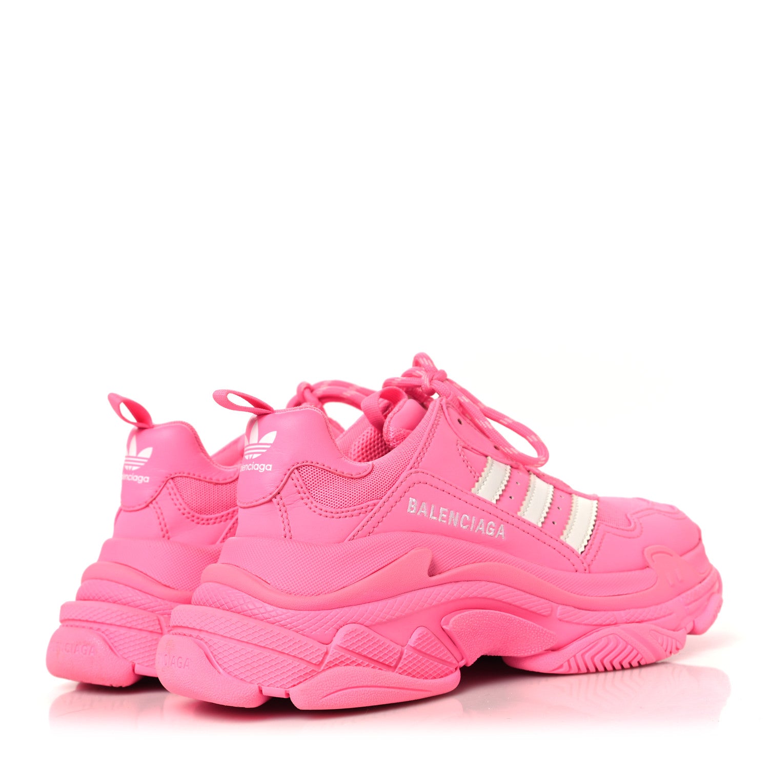 靴 balenciaga pink 10xl 40 Balenciaga x ADIDAS Fabric Mesh Womens Triple S Sneakers 40 Pink