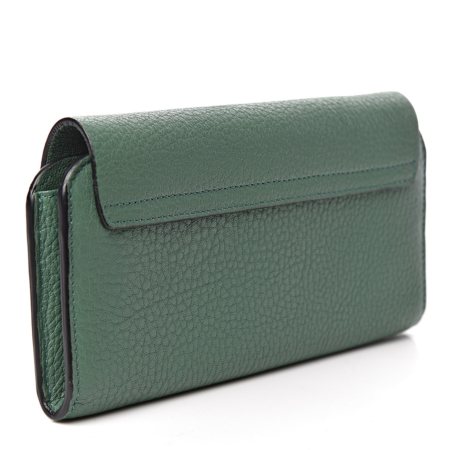 Chloe Grained Lambskin Drew Long Wallet with Flap Soft Green 3 of 12