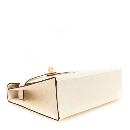 Hermes Ostrich Kelly Pochette Clutch Nata 4 of 10