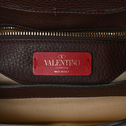 Valentino Garavani Pebbled Calfskin Joylock Flap Messenger Bag Deep Rubin 6 of 9