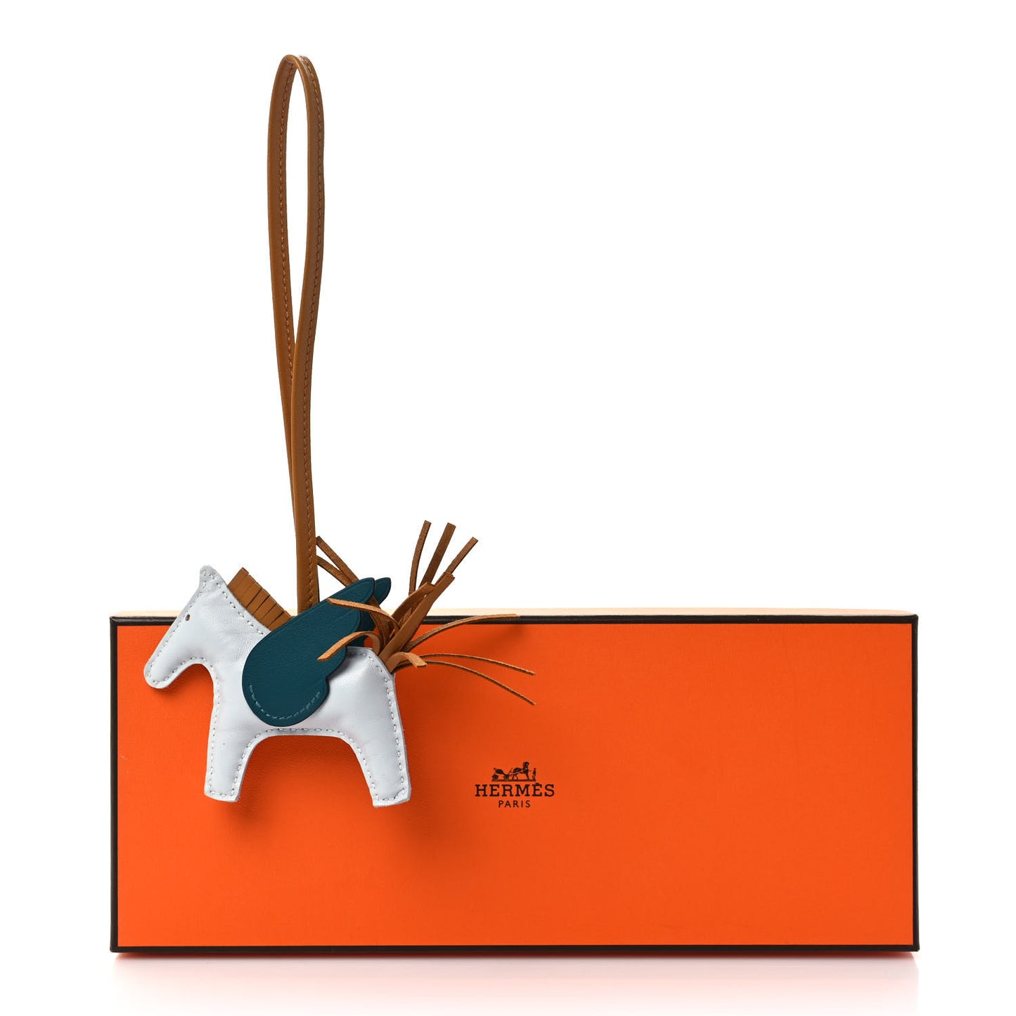 Milo Lambskin Grigri Rodeo Pegase Horse Bag Charm PM Bleu Brume Sesame Vert Bosphore