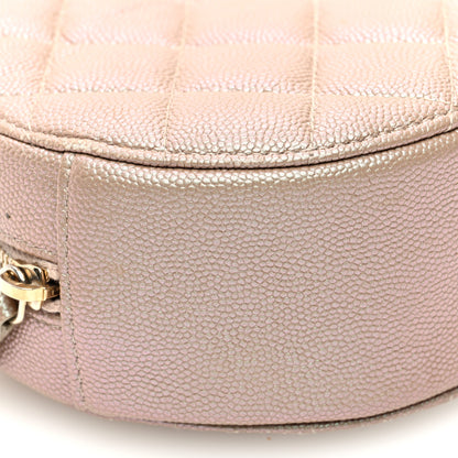 Chanel Iridescent Caviar Resin Quilted Round Clutch With Chain Beige 9 of 10