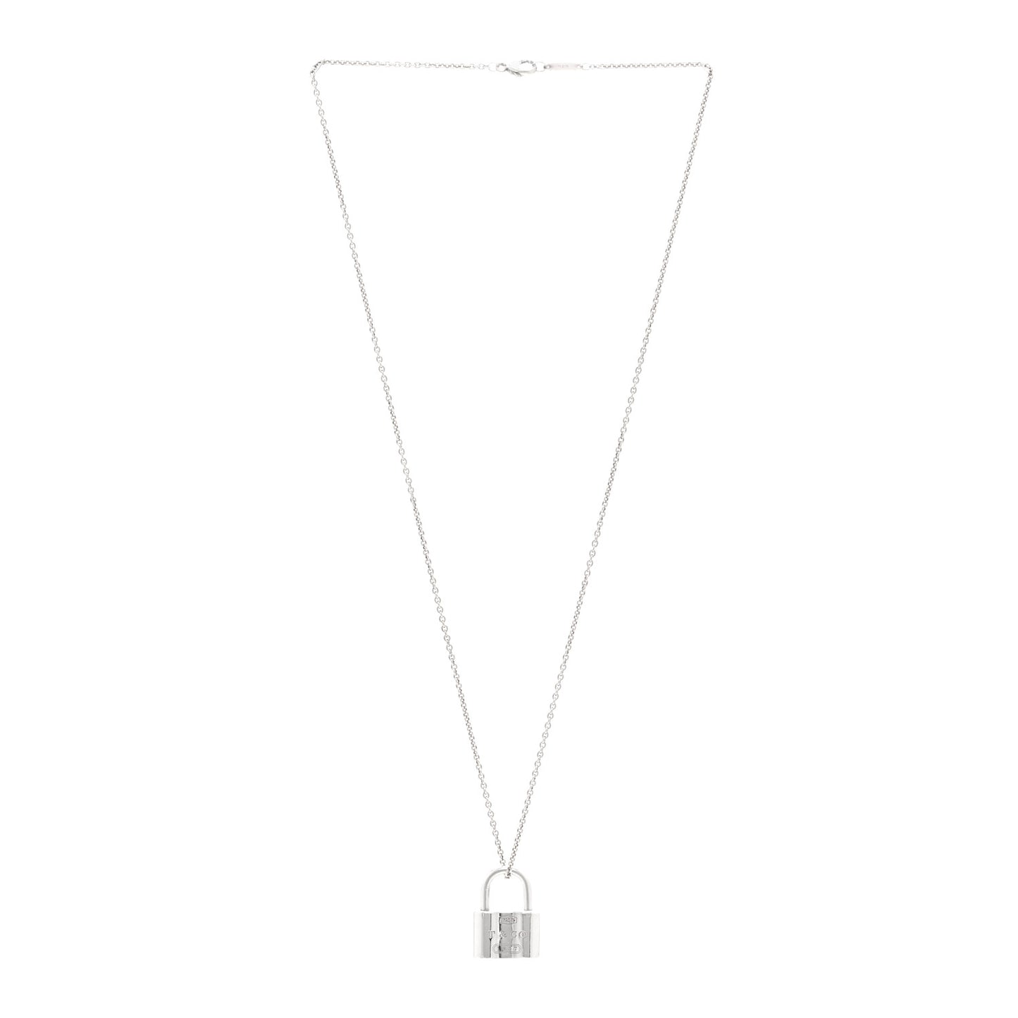 Sterling Silver 1837 Lock Charm Pendant Necklace