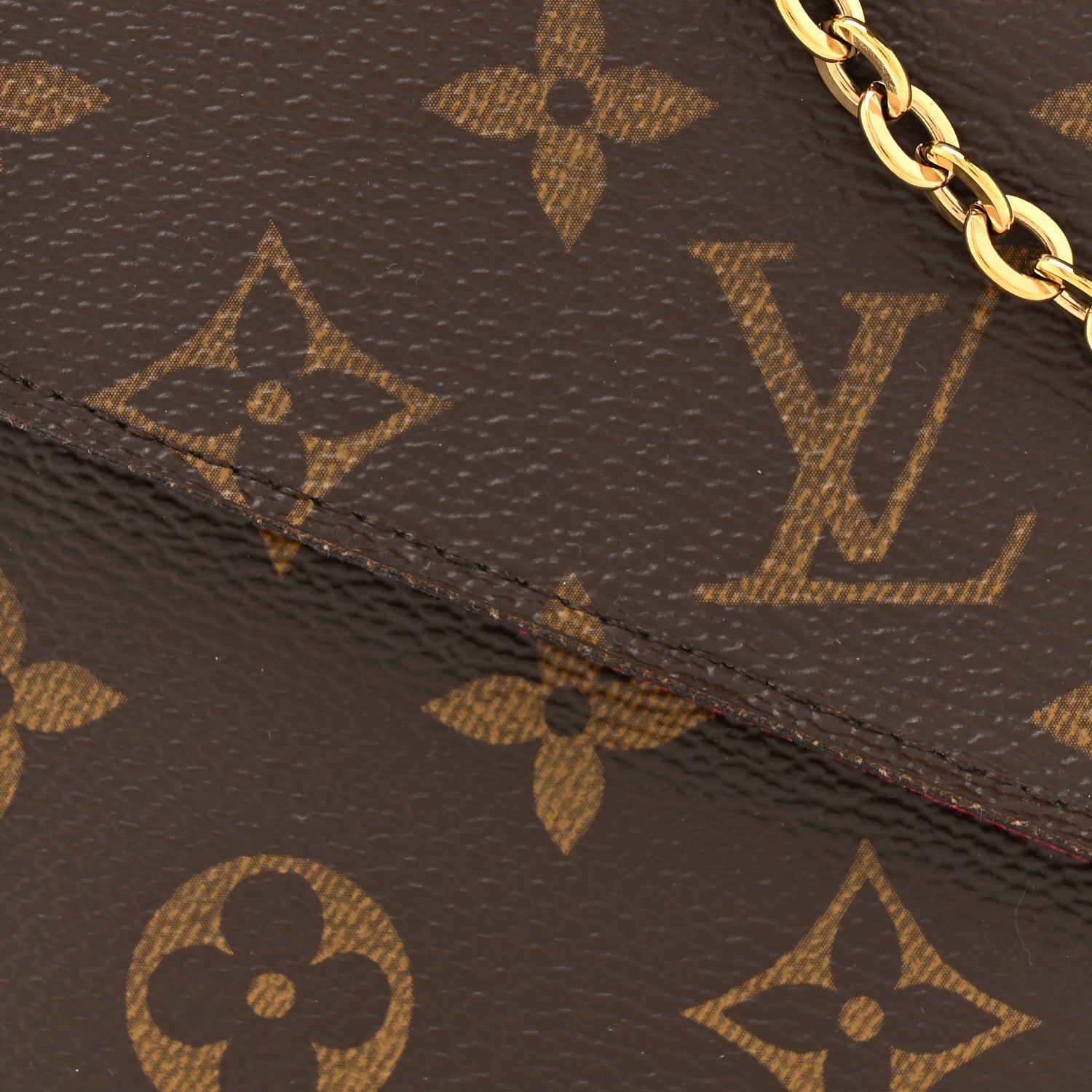 Louis Vuitton Monogram Pochette Felicie Chain Wallet Fuchsia 10 of 14