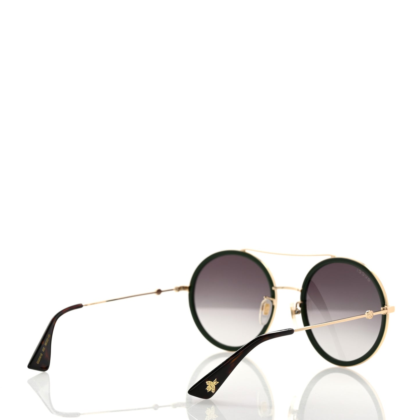 Metal Round Frame Sunglasses GG0061S Green Red