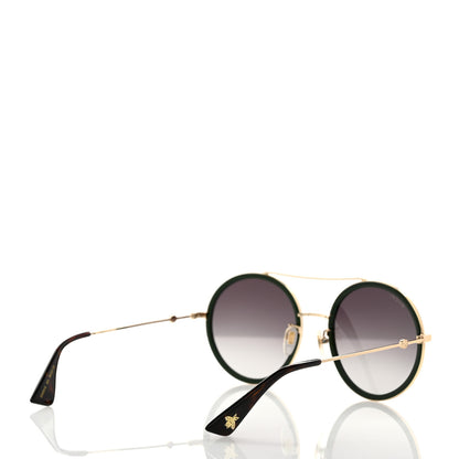 Gucci Metal Round Frame Sunglasses GG0061S Green Red 4 of 8