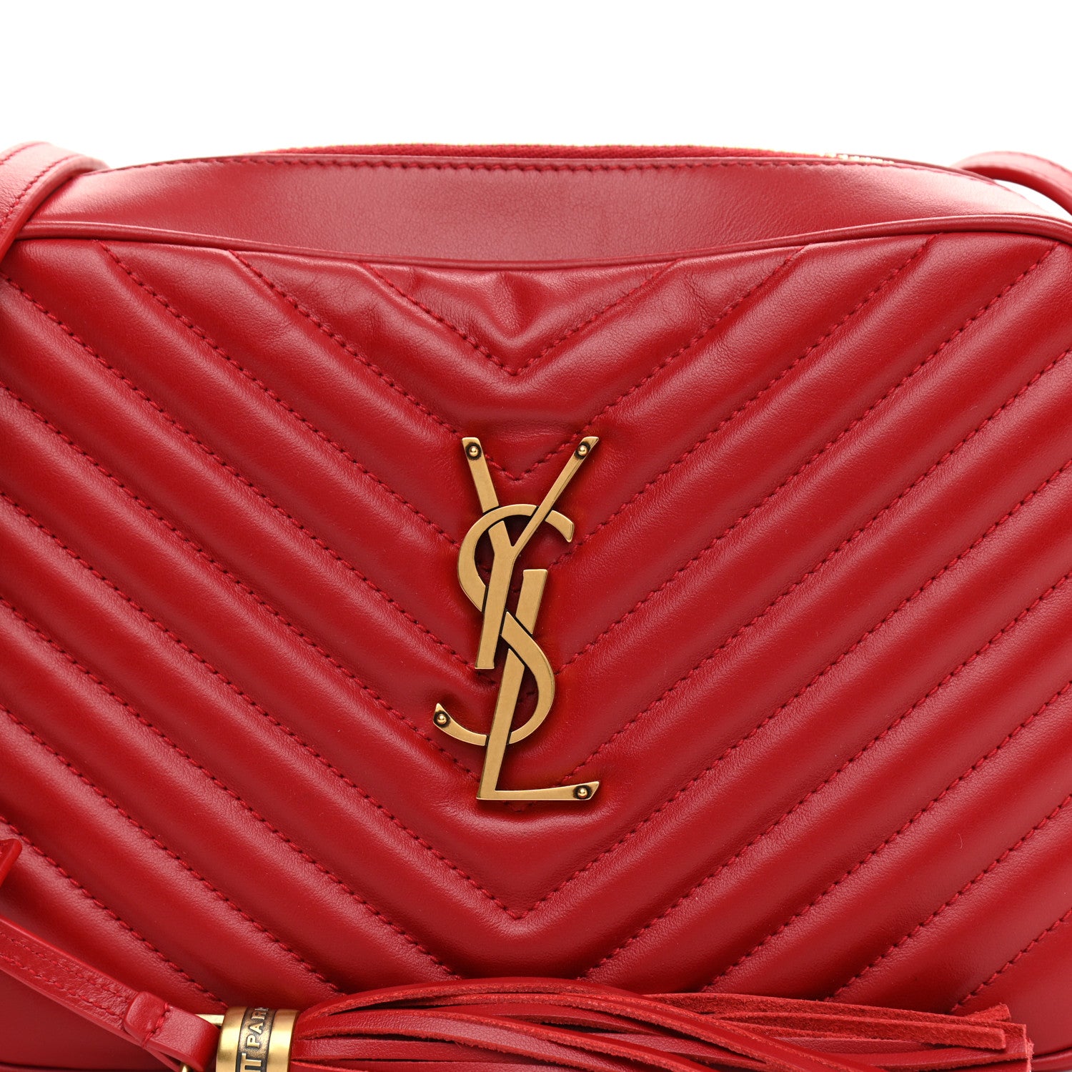 Saint Laurent Calfskin Matelasse Monogram Lou Camera Bag Rouge Eros 8 of 11