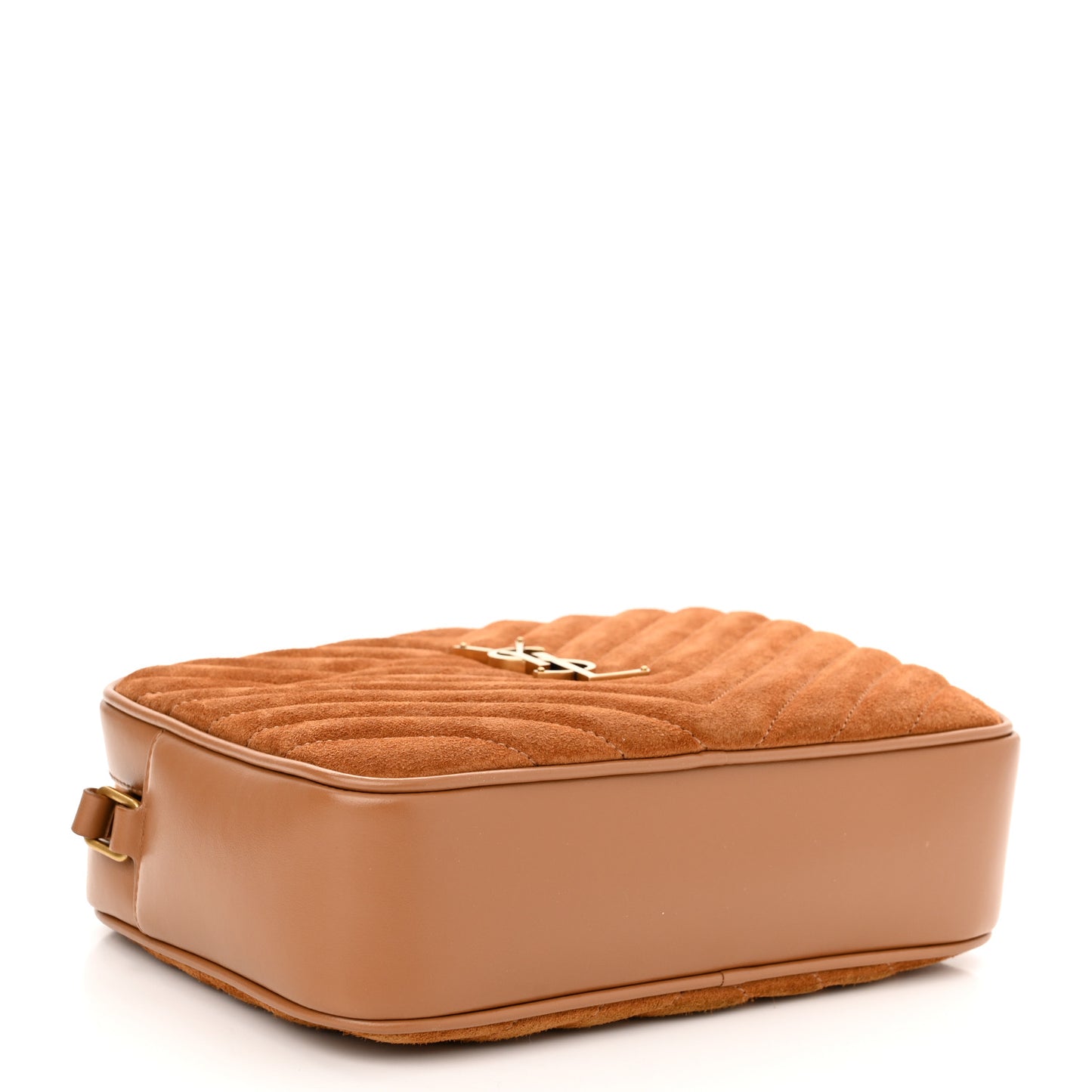 Suede Matelasse Monogram Lou Camera Bag Cinnamon