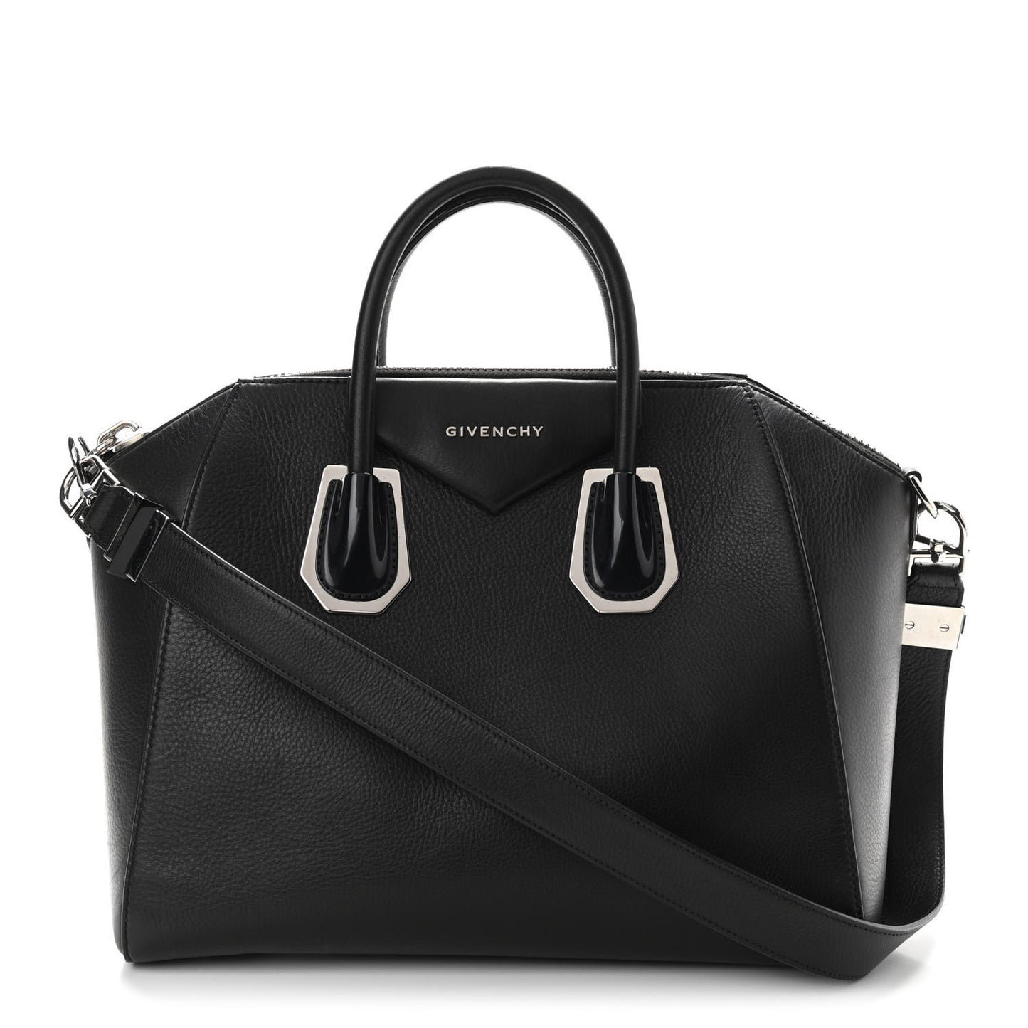 Sugar Goatskin Kenya Metal Medium Antigona Black