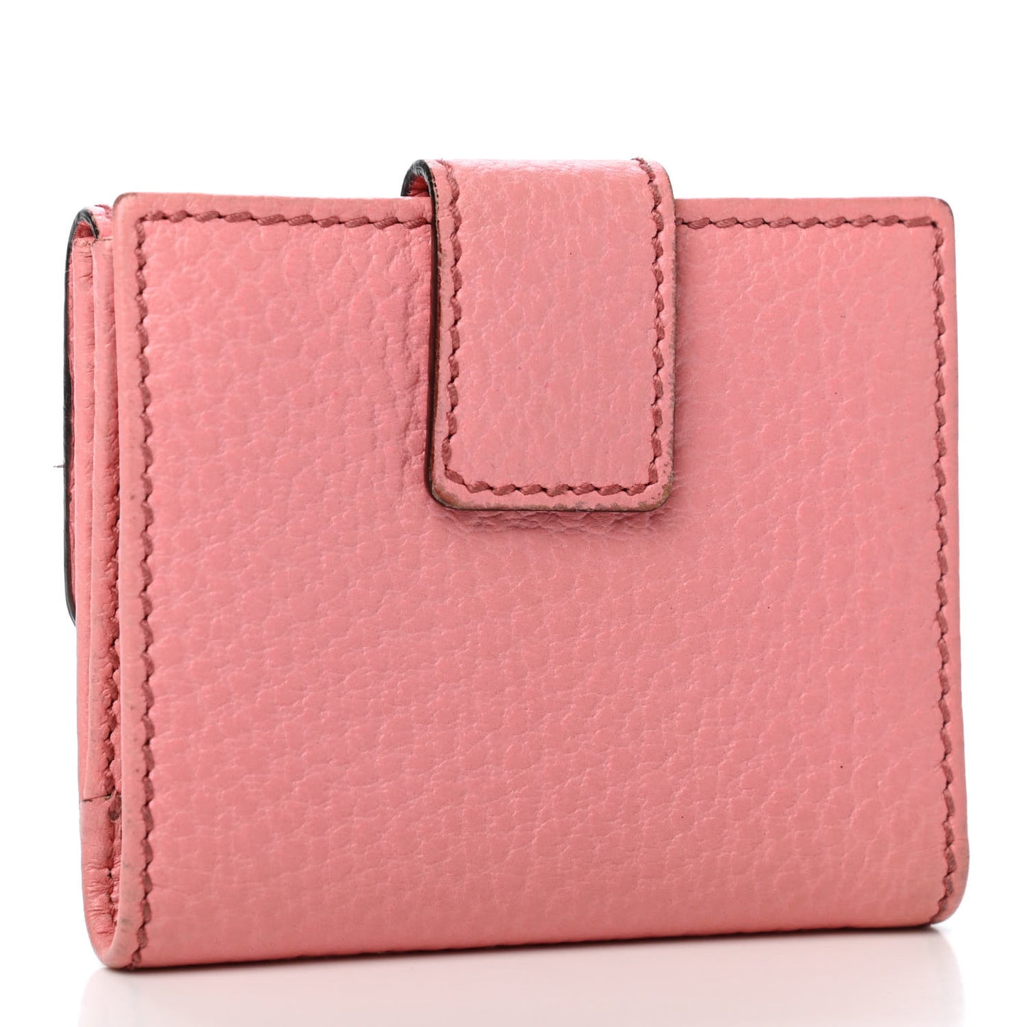 Calfskin Bamboo French Wallet Pink