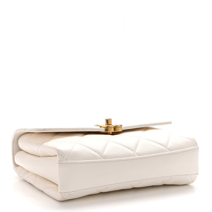 Chanel Lambskin Quilted Small CC Crystal Logo Chain Flap White 4 of 13