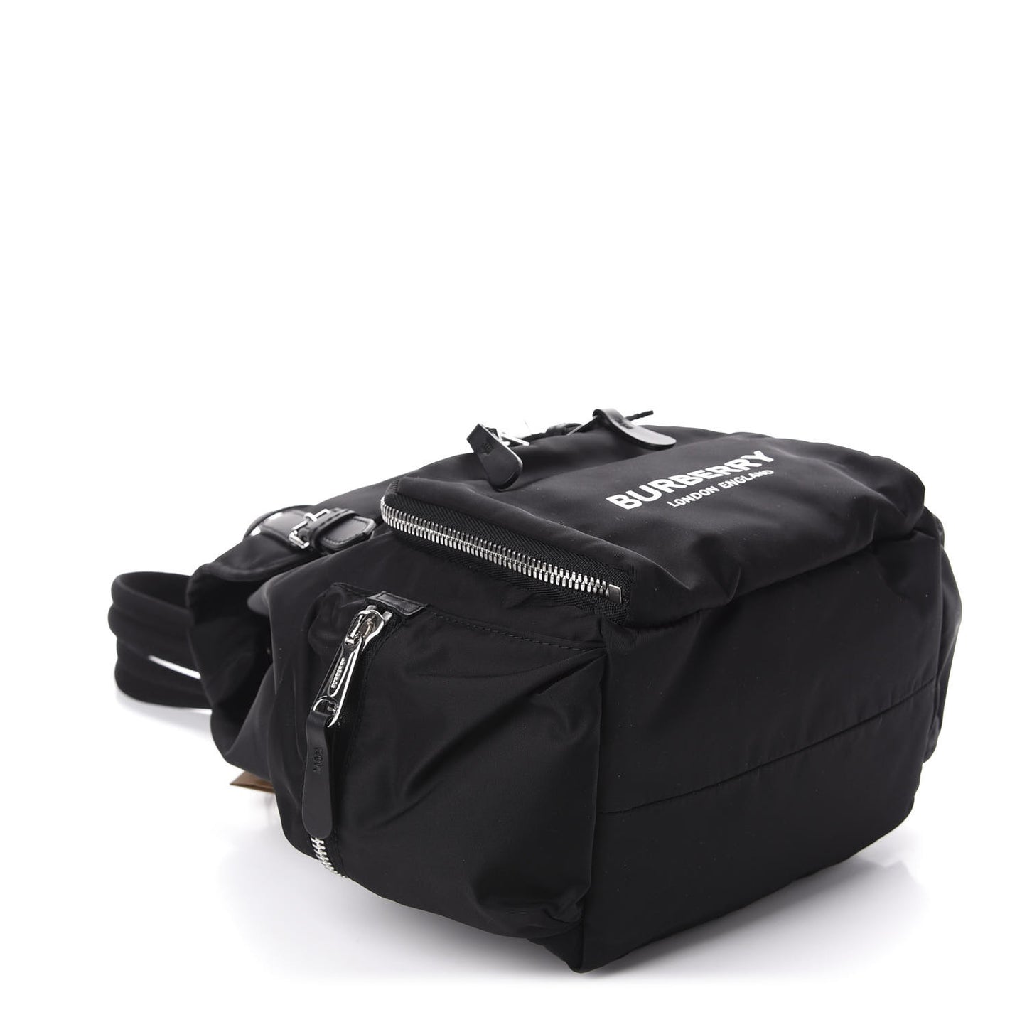 Nylon Logo Print Medium Rucksack Backpack Black