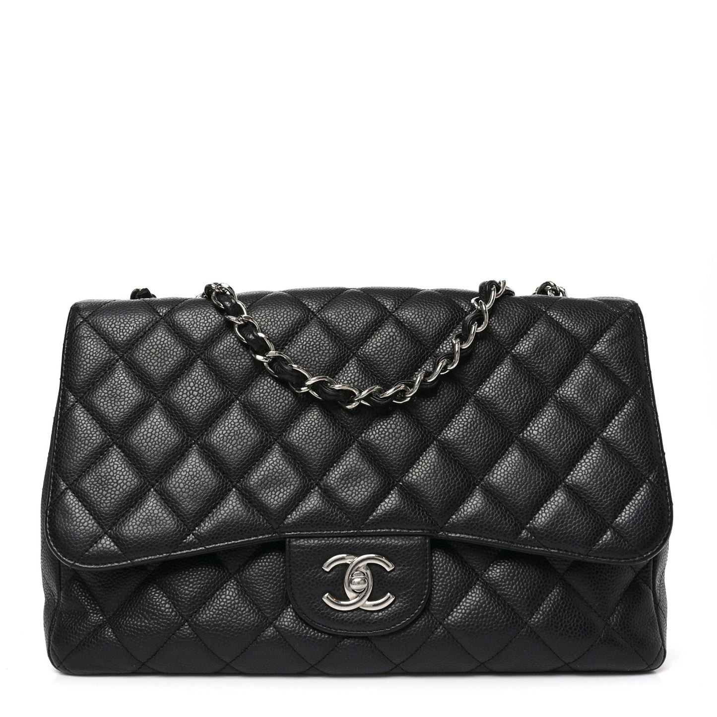 Caviar Quilted Jumbo Single Flap Black