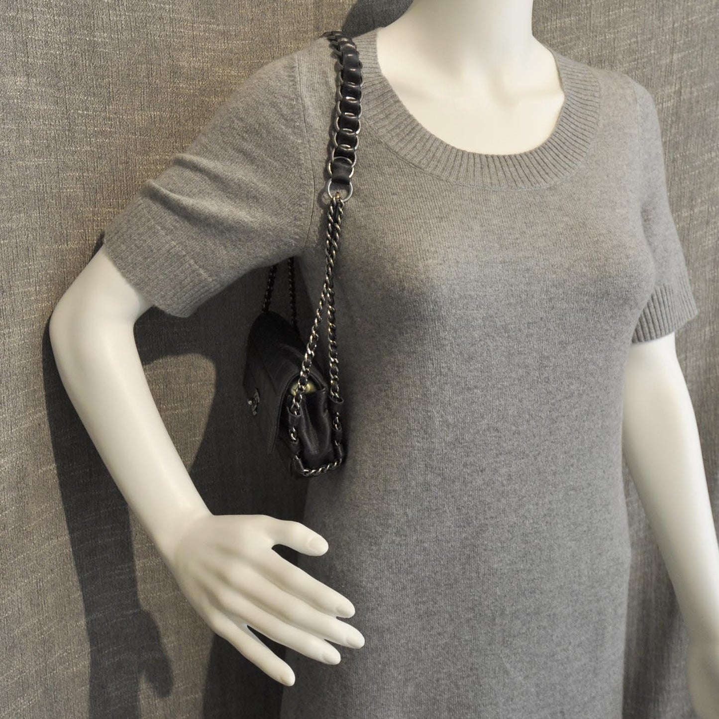 Lambskin Small Chocolate Bar Flap Black