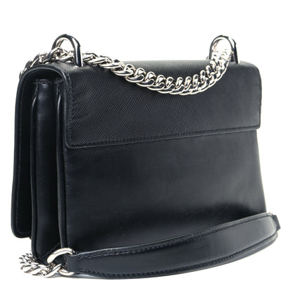 Prada Saffiano Soft Calf Chain Crossbody Bag Black 2 of 5