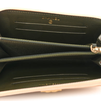 Chanel Caviar Quilted Small Boy Zip Around Wallet Beige 5 of 13