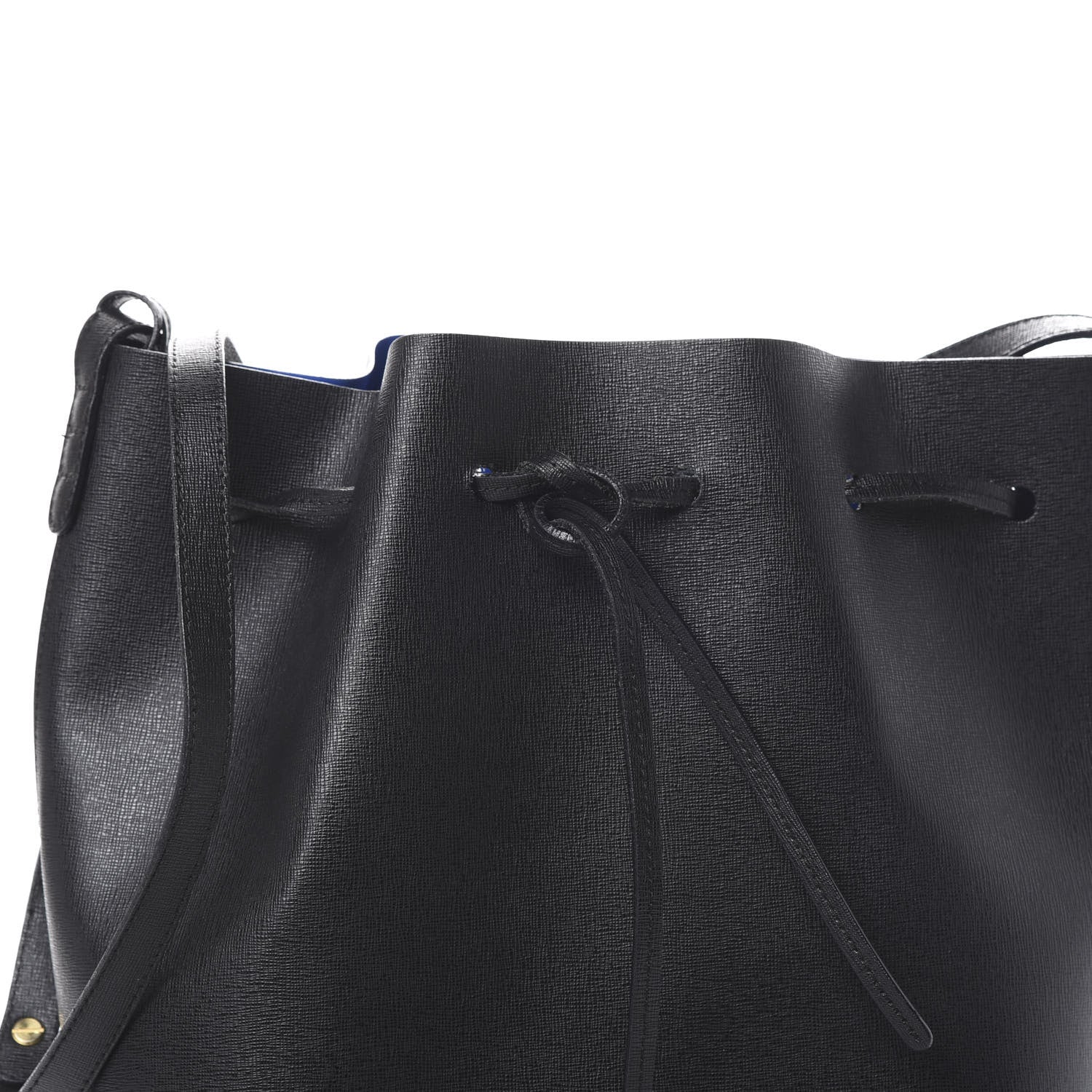 Mansur Gavriel Saffiano Bucket Bag Black Royal 8 of 16