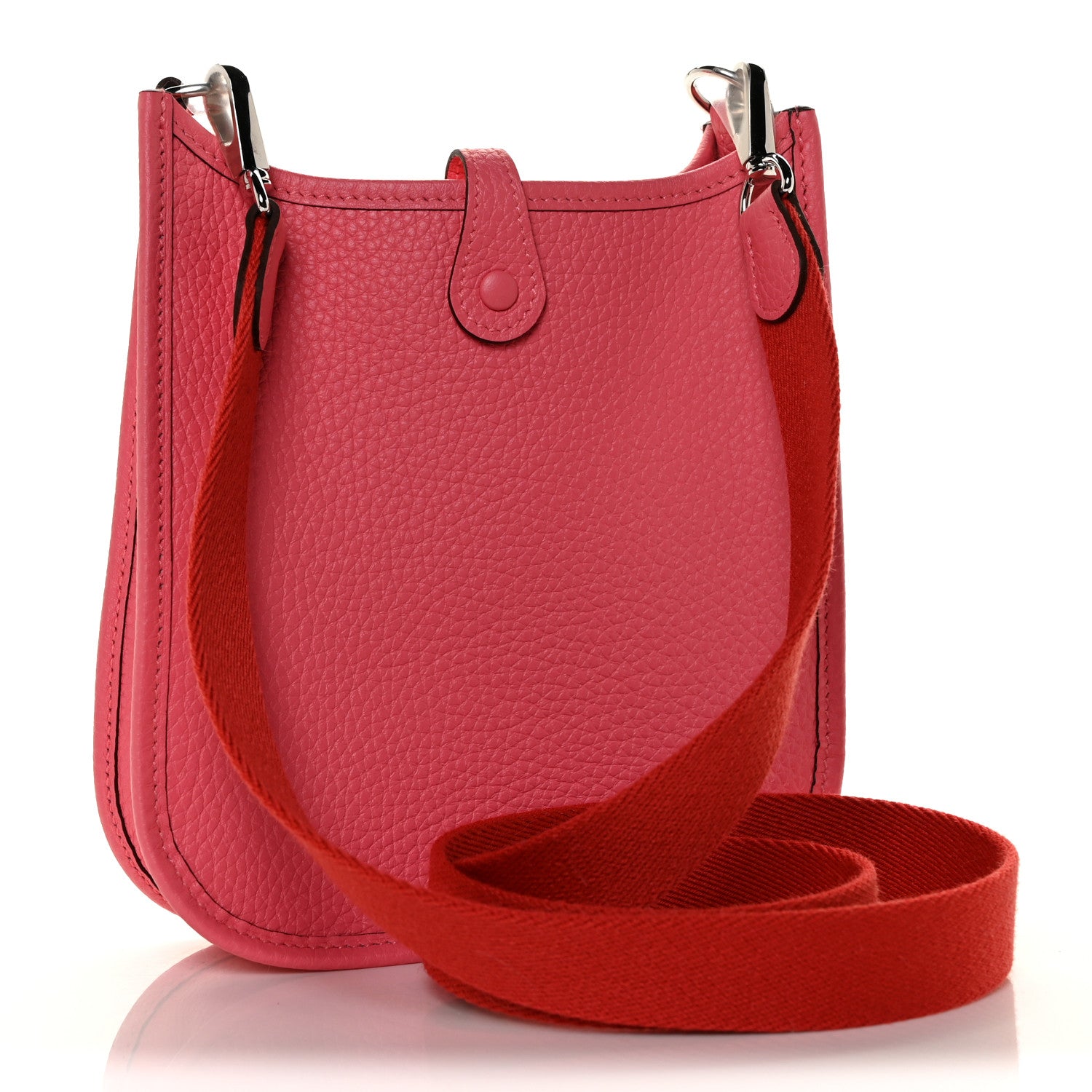 Hermes Taurillon Clemence Amazone Evelyne TPM Rose Azalee Rouge Pivoine 3 of 10
