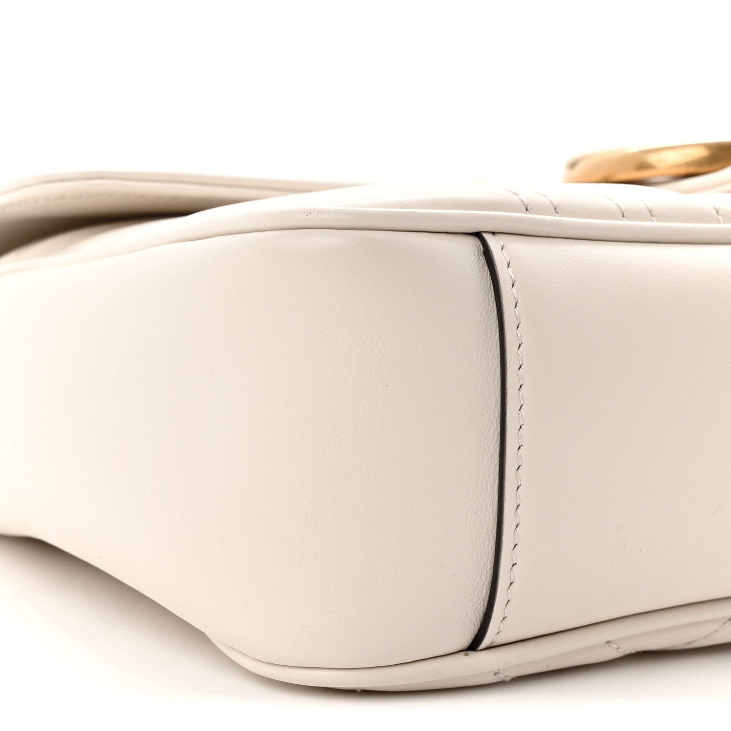 Gucci Calfskin Matelasse Small GG Marmont Shoulder Bag White 9 of 10