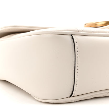 Gucci Calfskin Matelasse Small GG Marmont Shoulder Bag White 9 of 10