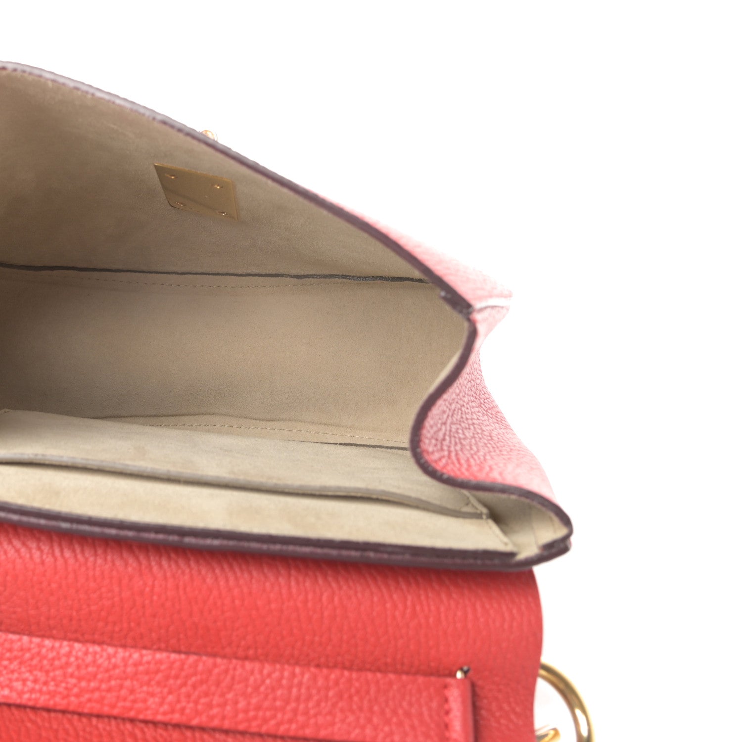 Chloe Grained Lambskin Drew Shoulder Bag Plaid Red 5 of 12