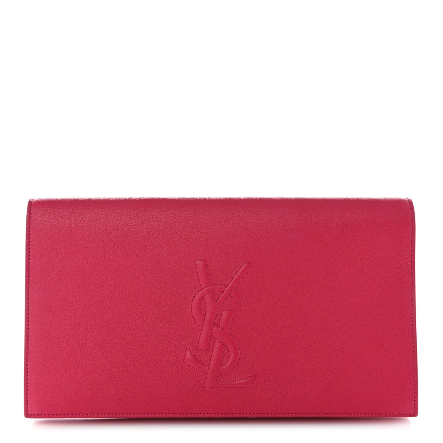 Calfskin Monogram Large Belle De Jour Clutch Lipstick Fuchsia