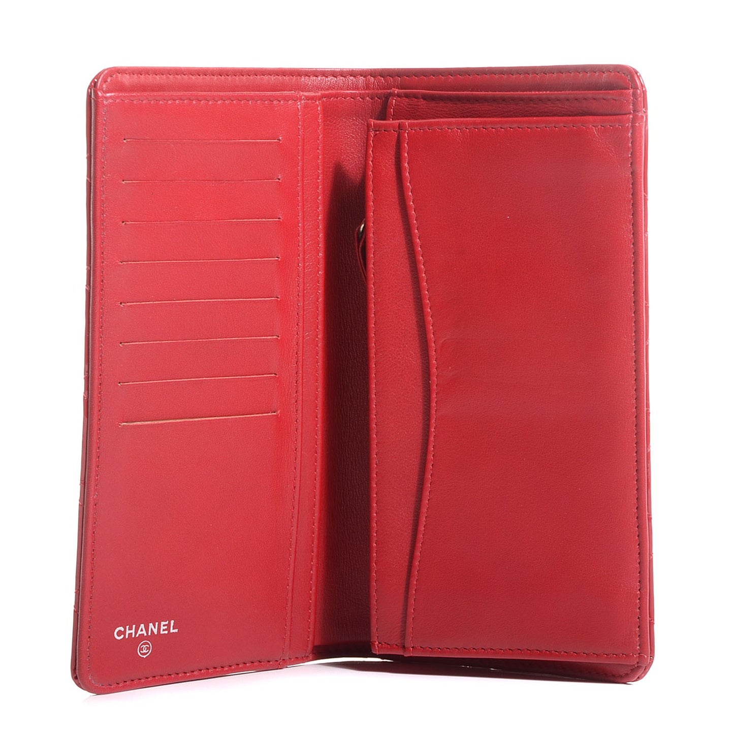 Patent Quilted Yen Wallet Red