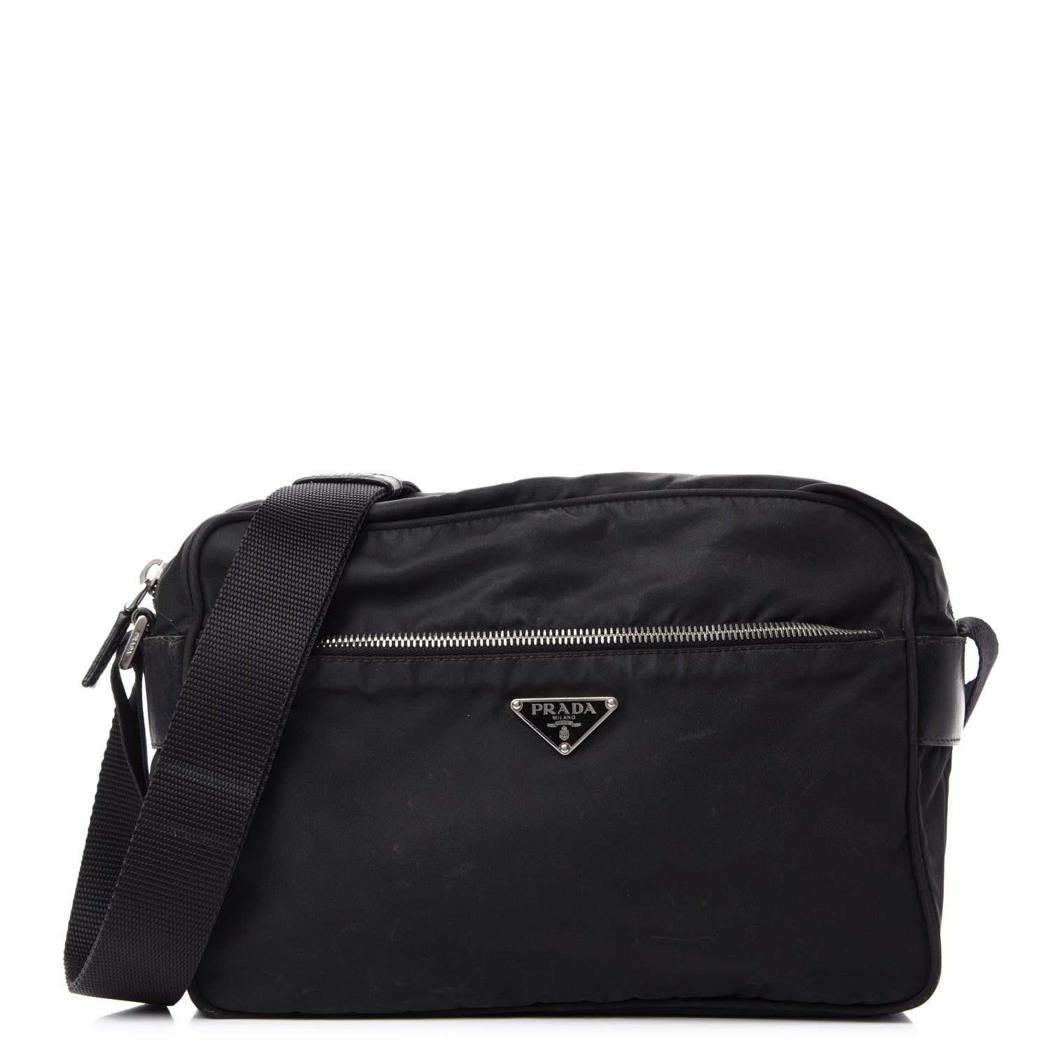 Prada Nylon Tessuto Messenger Bag Black 1 of 11