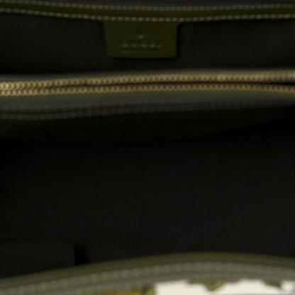 Gucci Velvet Calfskin Floral Hobo Green Multicolor 5 of 10