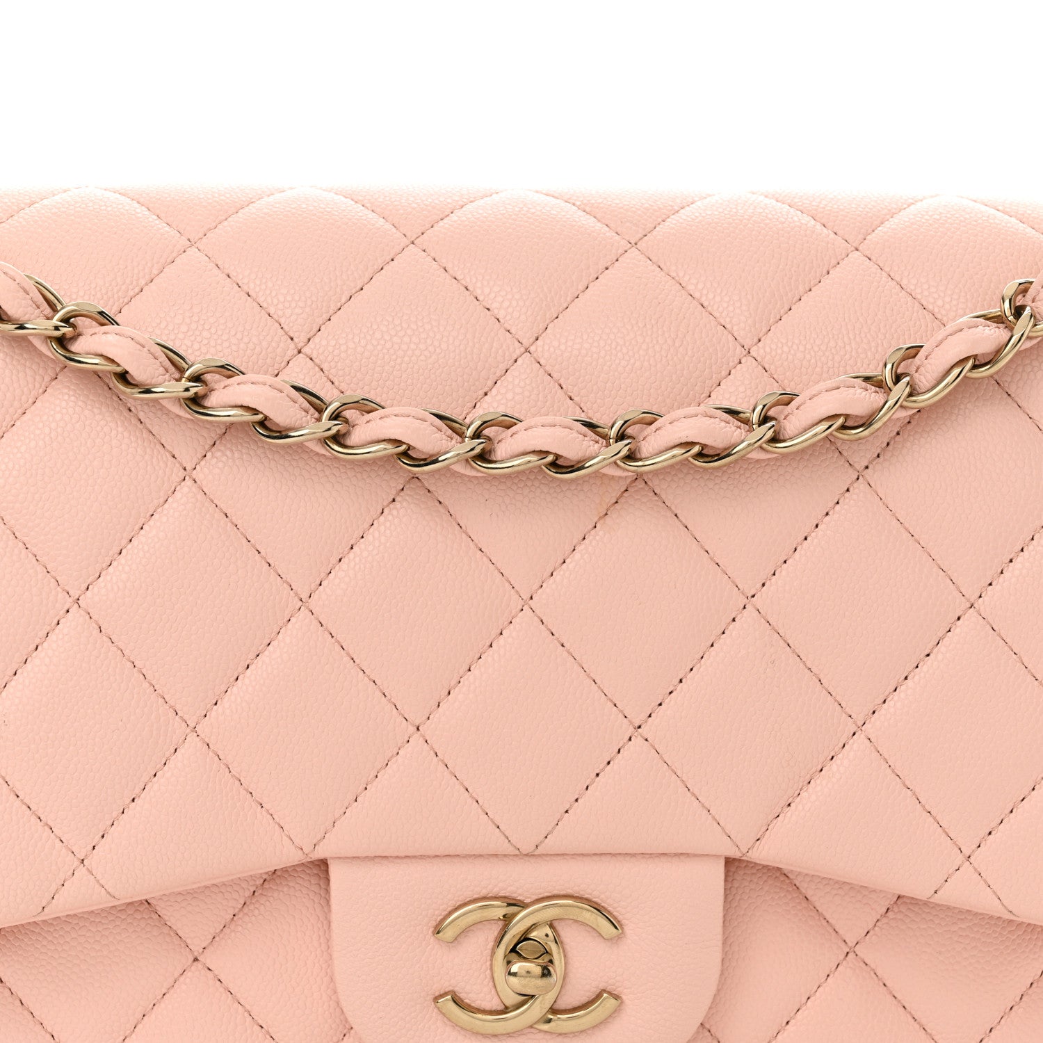 Chanel Caviar Quilted Jumbo Double Flap Light Pink 8 of 15
