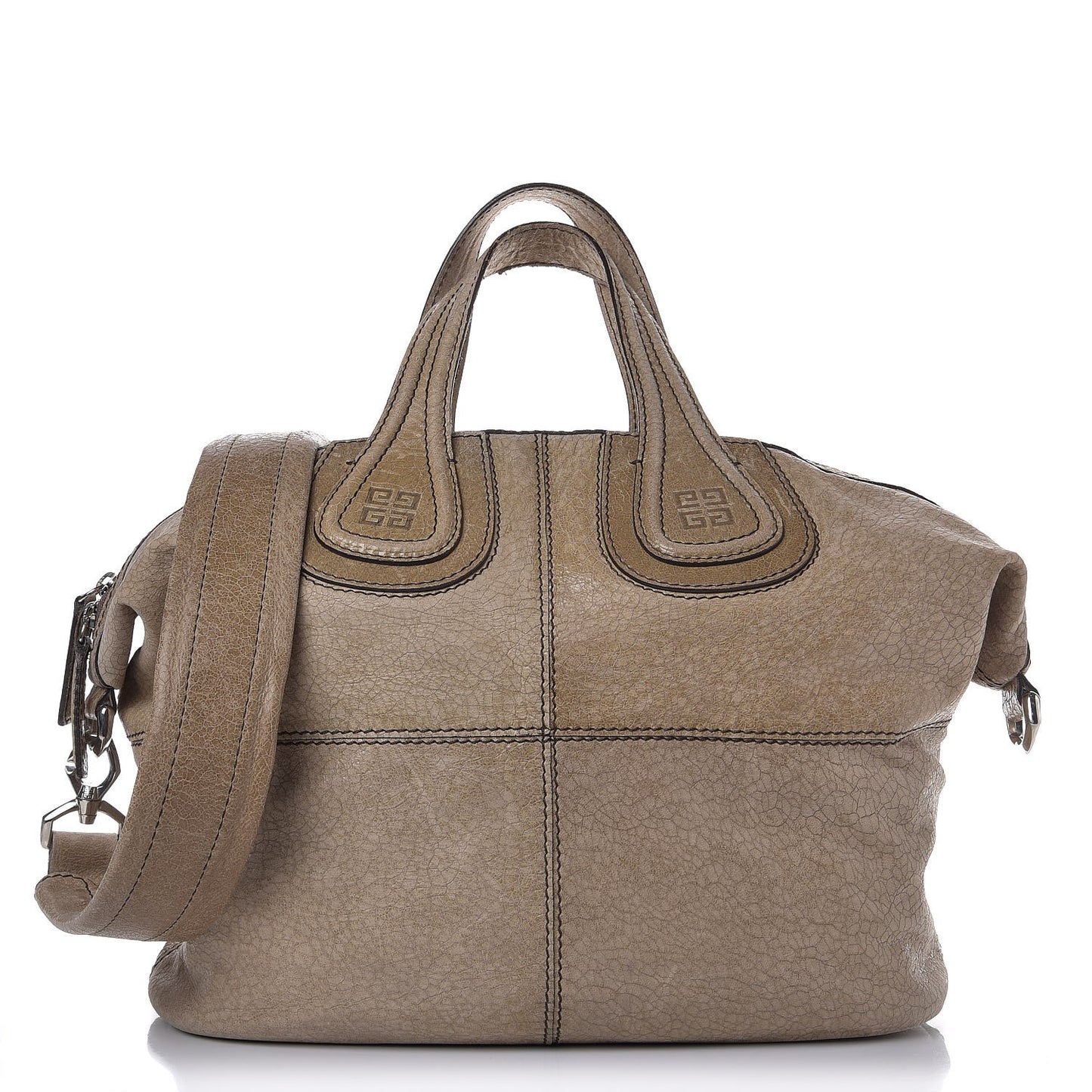 Crackled Calfskin Medium Nightingale Beige