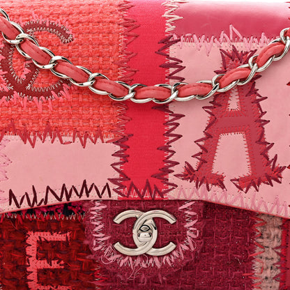 Chanel Tweed Patchwork Jumbo Single Flap Pink 9 of 13