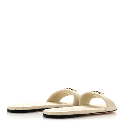 Gucci Nappa Matelasse GG Marmont Flat Slide Sandals 38.5 New Ivoire 5 of 10