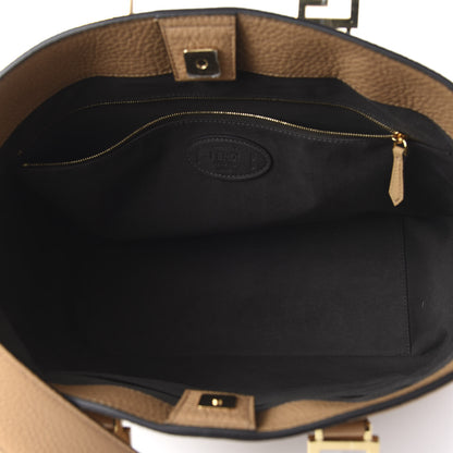 Fendi Cuoio Romano Selleria Medium FF Tote Miele Scuro 5 of 9