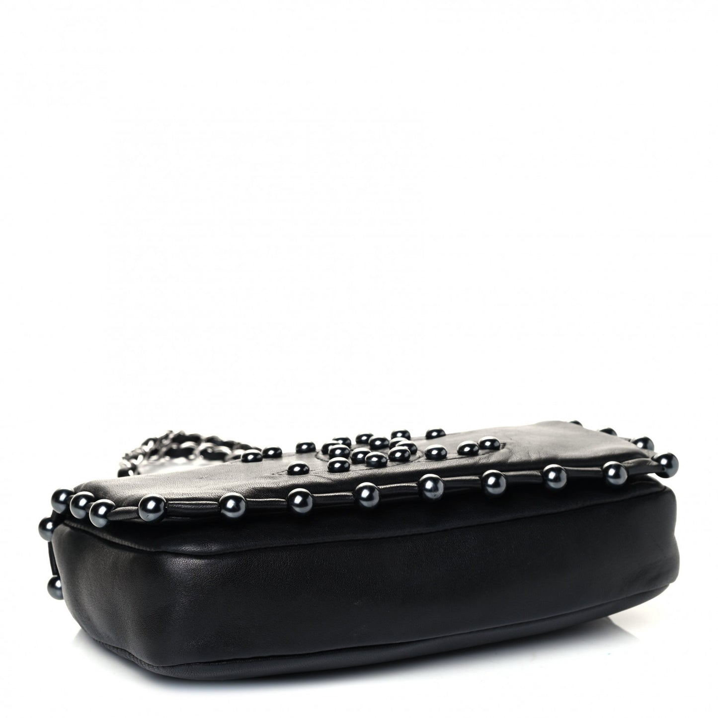 Lambskin Pearl Obsession Flap Black