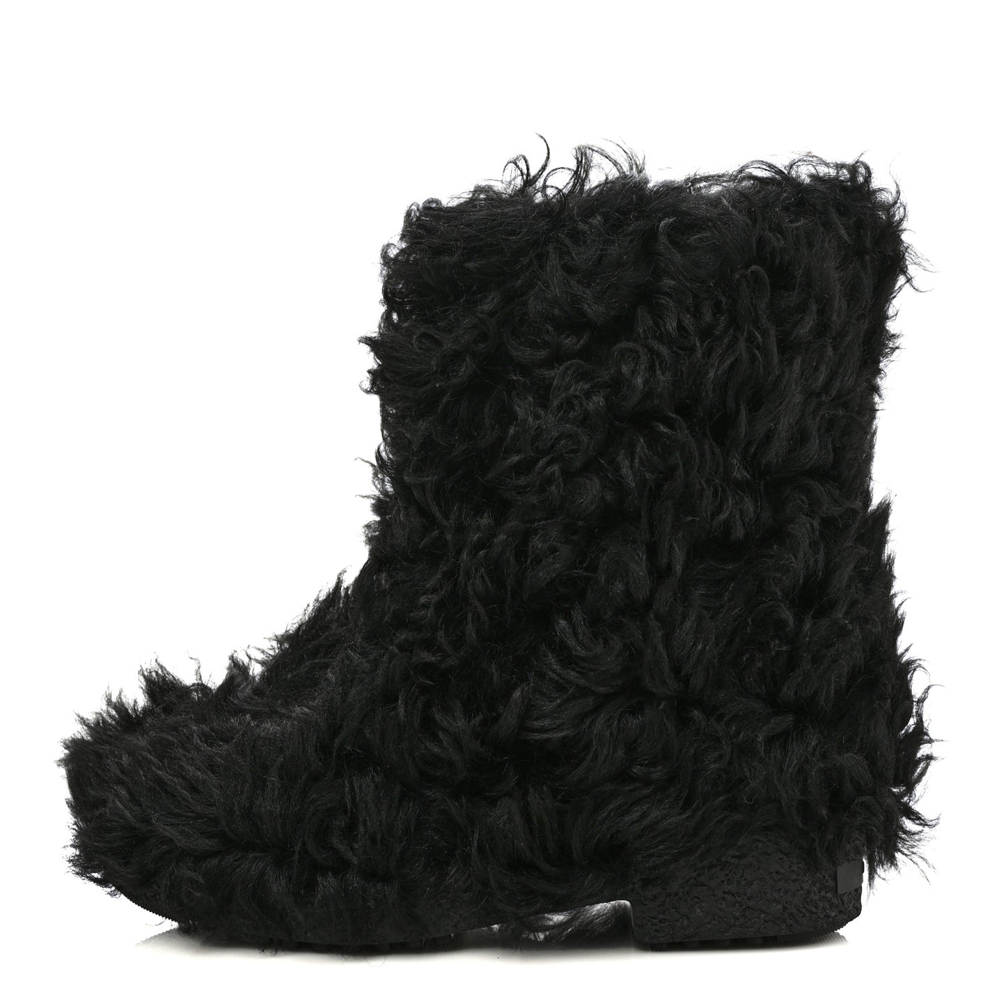 Shearling Lamb Boots 38 Black