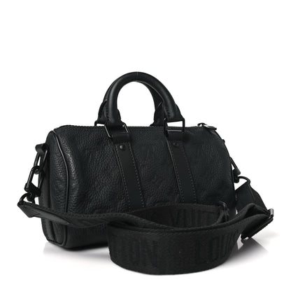 Louis Vuitton Monogram Taurillon Keepall Bandouliere 25 Black 3 of 9
