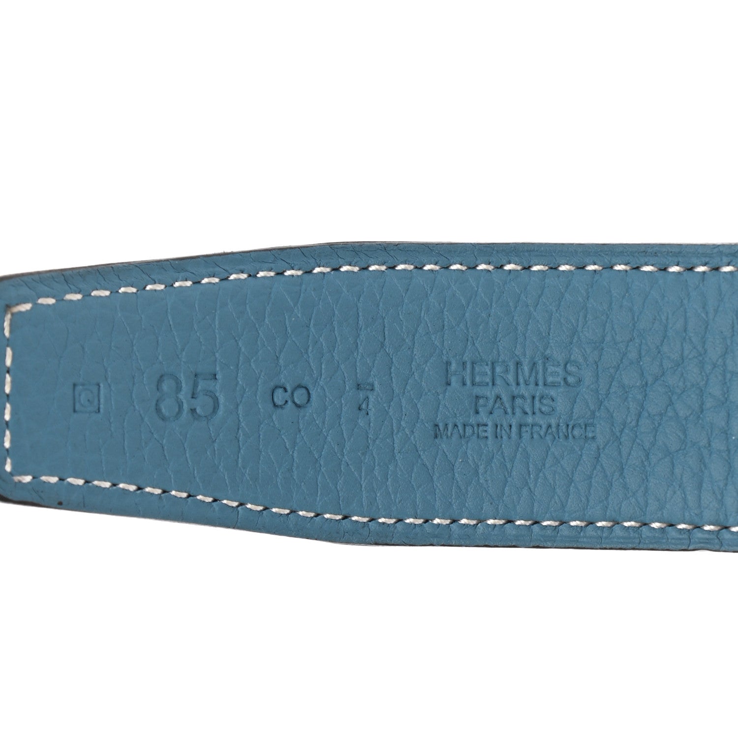 Hermes Box Togo 32mm H Belt 85 Black Blue Jean 3 of 7