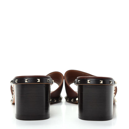 Valentino Garavani Nappa Soul Rockstud 55mm Slide Sandals 37 Brown 7 of 10