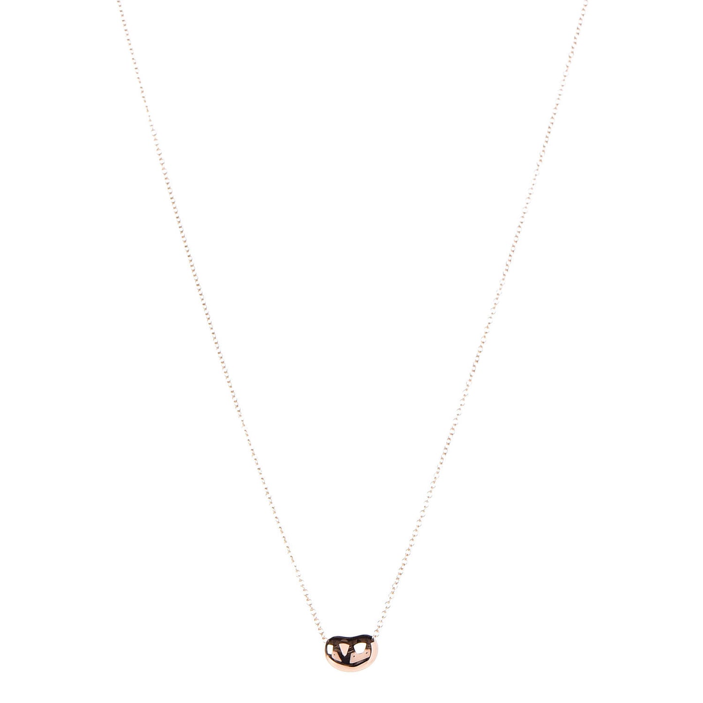 18K Rose Gold 9mm Elsa Peretti Bean Pendant Necklace