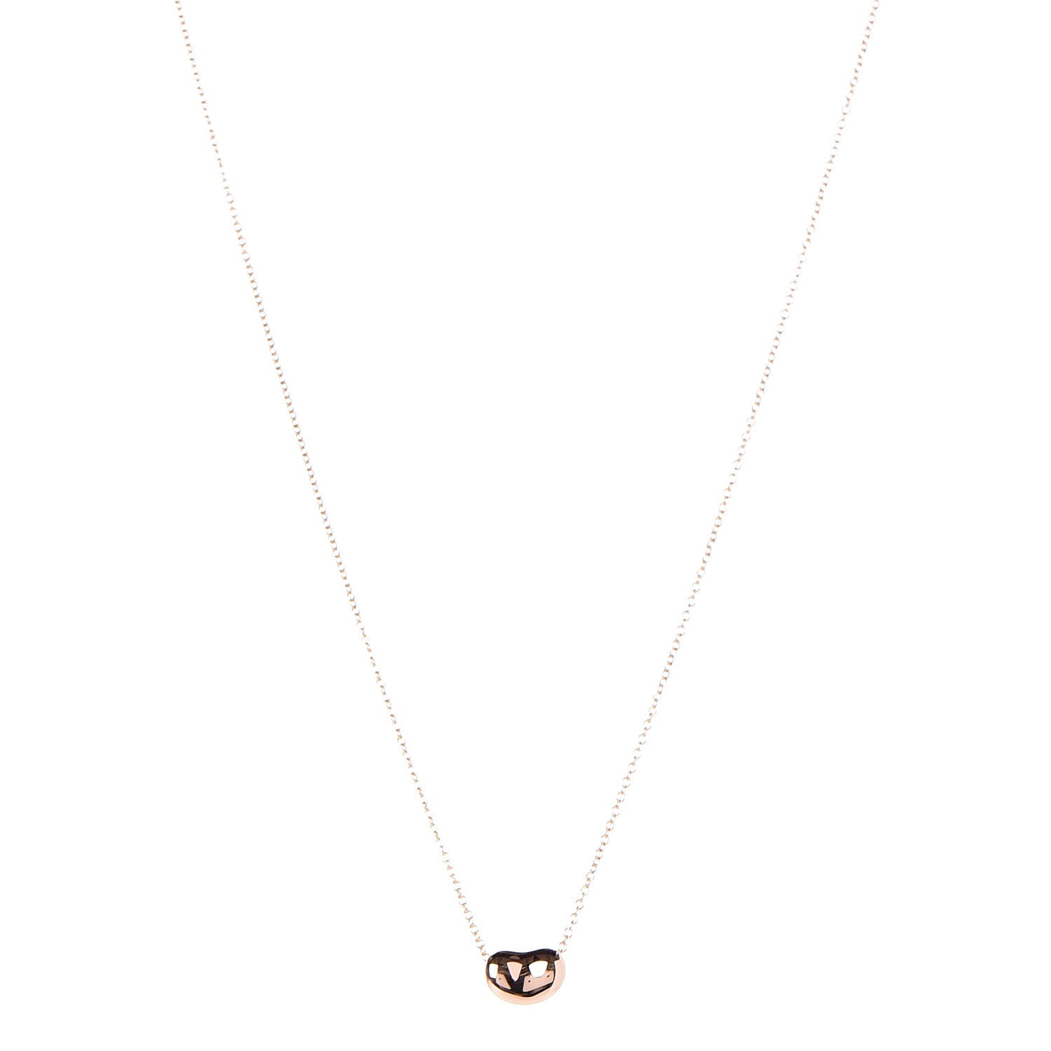 Tiffany 18K Rose Gold 9mm Elsa Peretti Bean Pendant Necklace 1 of 8